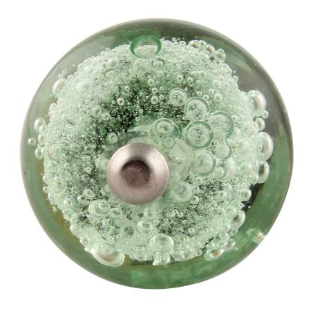 Mint Bubble Glass Wine Stopper in Golden Fitting